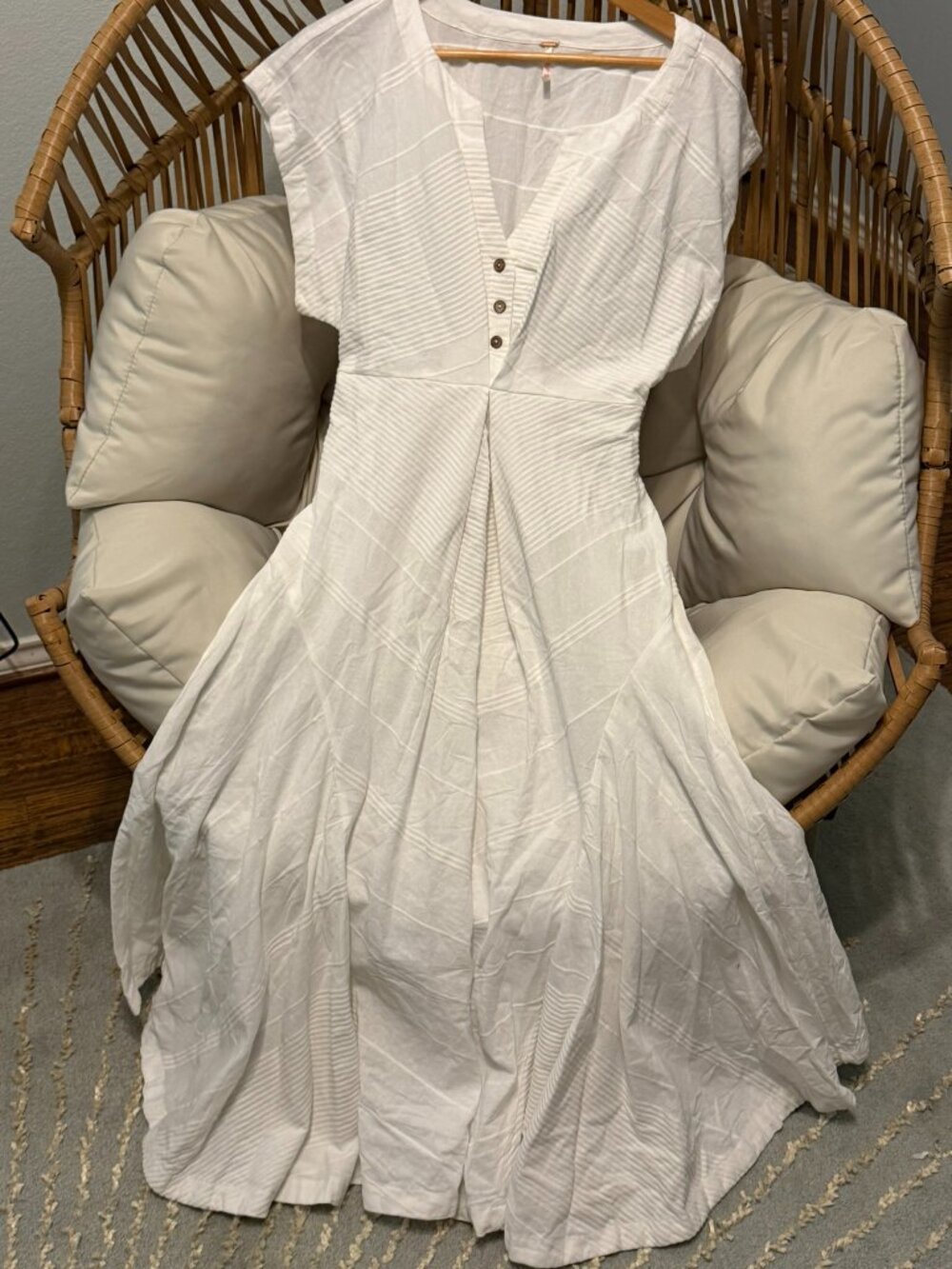 Free People Outta Here Midi Dress Ivory Small | NWOT Free-Est | Sold Out - Picture 4 of 10